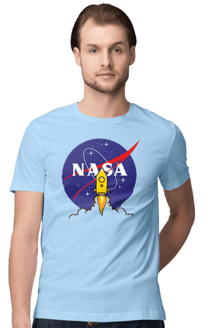 Men's t-shirt with prints NASA. Aeronautics, astronautics, aviation, nasa, research, rocket, science, space, technologies, usa. 2070702