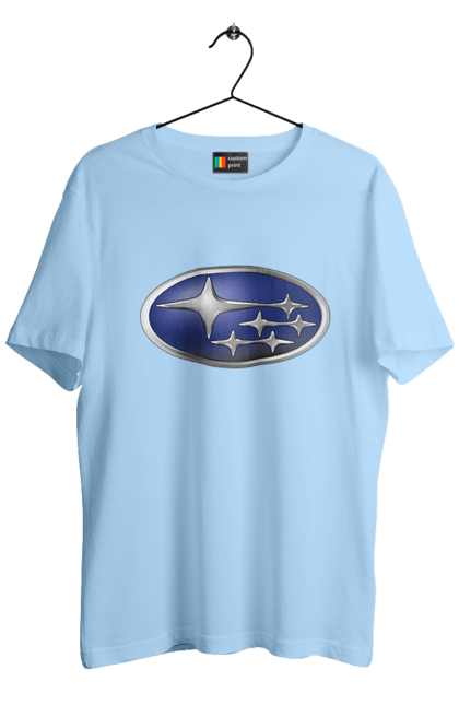 Men`s t-shirt with prints Subaru. Auto, logotype, subaru. 2070702