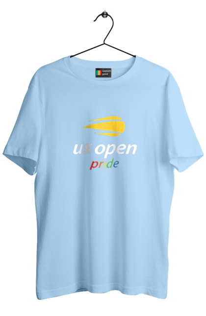 Men`s t-shirt with prints US Open pride tennis tournament. American championship, ball, hard, new york, open championship, players, prize fund, racket, sponsor, tennis. 2070702