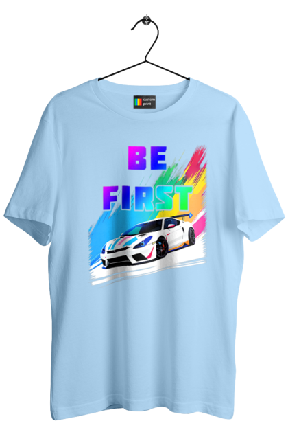 Футболка чоловіча з принтом "Гонка". Автомобільний, гонка, спортивна машина, спортивний автомобіль. 2070702