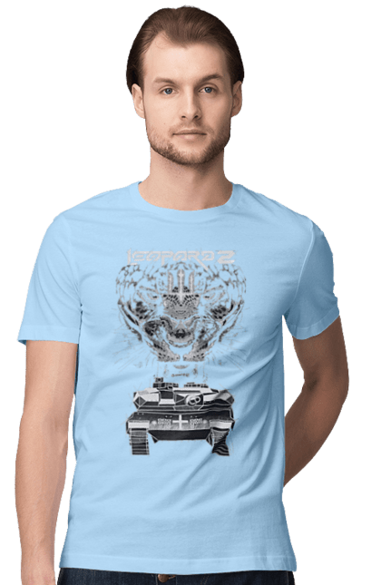 Футболка чоловіча з принтом "Леопард 2". Зсу, леопард, леопард 2, танк, танк леопард 2. 2070702