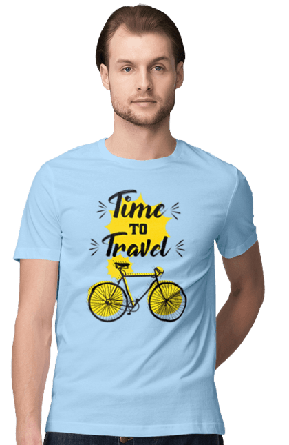 Футболка чоловіча з принтом "Час Подорожей, Велосипед". Велосипед, подорожувати, час. 2070702
