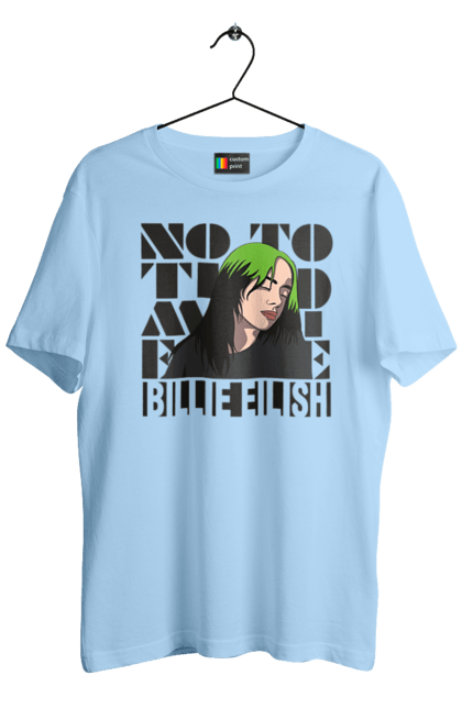 Футболка чоловіча з принтом "Біллі Айліш". Біллі айліш, логотип біллі айліш, принт біллі айліш, співачка біллі айліш. 2070702