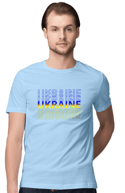 Футболка чоловіча з принтом "Україна". Герб, незалежність, прапор, україна. 2070702