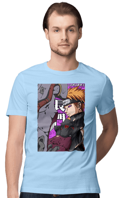 Men's t-shirt with prints Naruto Yahiko. Akatsuki, anime, character, manga, naruto, ninja, pain, tv series, yahiko. 2070702