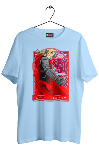 Футболка мужская с принтом Стальной алхимик Эдвард Элрик. Edward, edward elric, fullmetal alchemist, аниме, драма, манга, стальной алхимик, стимпанк, эдвард, эдвард элрик. 2070702