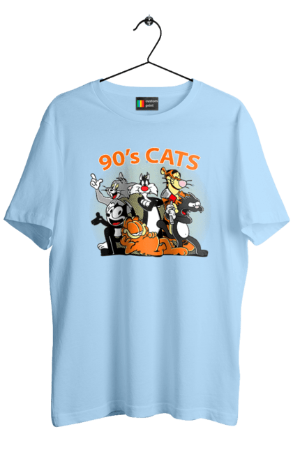 Men's t-shirt with prints 90s Cats Cartoons. Animated series, cartoon, cat, cats, garfield, tom. 2070702