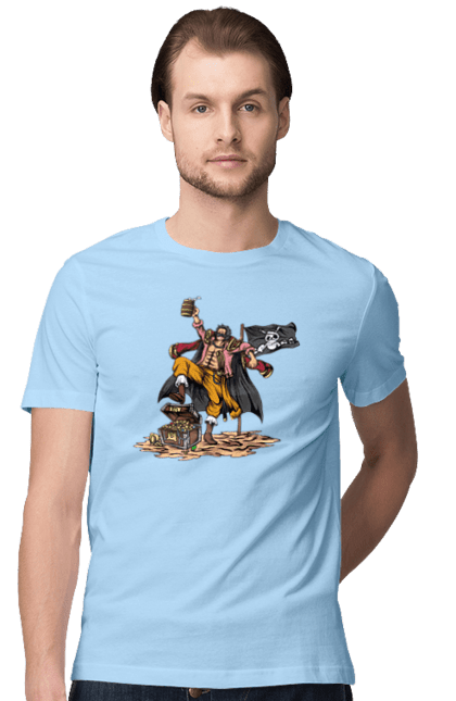 Men's t-shirt with prints One Piece Gol D. Roger. Anime, gol d. roger, gold roger, manga, one piece, straw hat pirates. 2070702