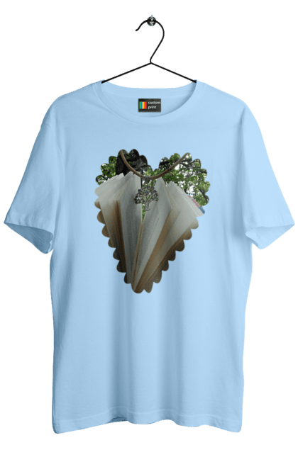 Men`s t-shirt with prints Book valentine. Books, decoration, heart, heart shape, love, nature, reading, wood. 2070702