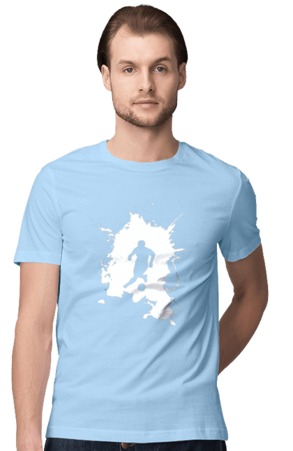 Футболка чоловіча з принтом "Футбол у серці". Ворота, гол, збірна, м`яч, перемога, спорт, турнір, україна, футбол, чемпіонат. 2070702