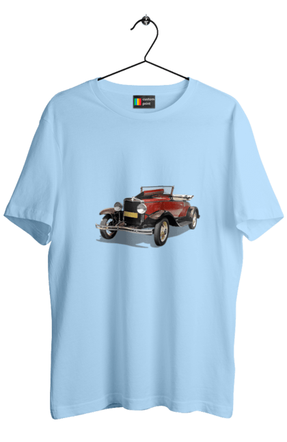 Футболка чоловіча з принтом "Авто.4". Авто, професійне фото, ретро авто, фото, червона гамма барв. 2070702