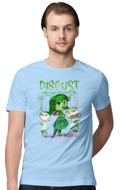 Men's t-shirt with prints Inside Out Disgust. Cartoon, disgust, emotions, inside out, pixar. 2070702