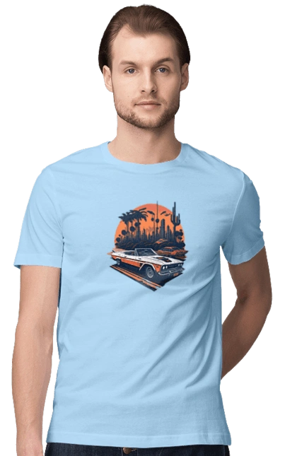 Beautiful car at sunset