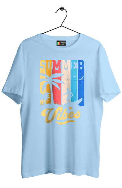 Футболка чоловіча з принтом "Пляжні літні флюїди". Відпочинок, відпустка, літо, море, пляж, серфінг, тропіки. 2070702