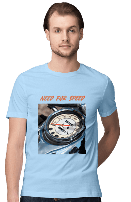 Футболка чоловіча з принтом "Мото 3". Байкер, дорогая, мотоцикл, ретро, скорость, спидометр, стиль жизни. 2070702