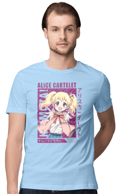 Футболка чоловіча з принтом "Золота мозаїка Аліса Картелет". Alice cartelet, anime, kiniro mosaic, kinmoza, manga, аліса, аліса картелет, аніме, золота мозаїка, манга. 2070702