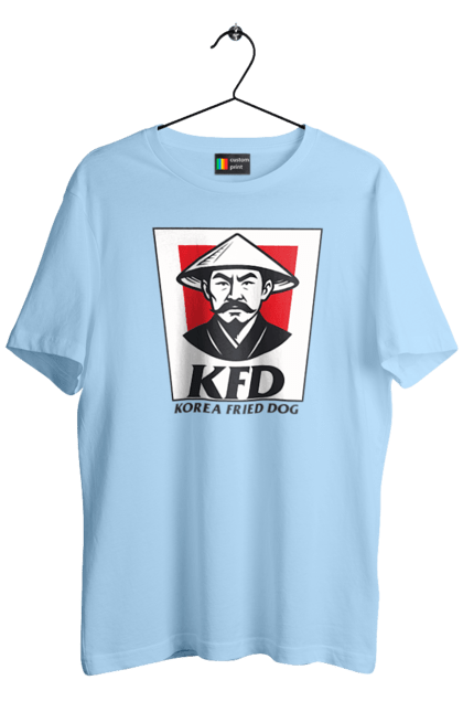 Футболка чоловіча з принтом "Korea Fried Dog". Бренди, гумор, жартівливі, кфц, літні, прикольні, смішні, фаст-фуд. 2070702