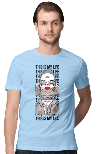 Men's t-shirt with prints The Simpsons Krusty the Clown. Clown, krusty, krusty the clown, simpsons. 2070702