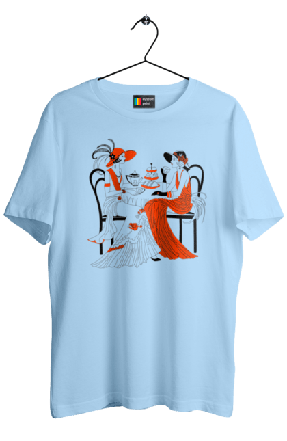 Футболка чоловіча з принтом "Дами В Червоному". Дами, посиденьки, чаювання. 2070702