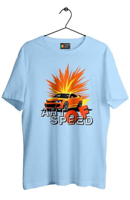 Футболка чоловіча з принтом "Мистецтво швидкості". Авто, автомобіліст, автомобіль, водій, швидкість. 2070702