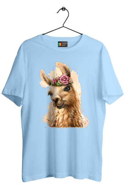 Men`s t-shirt with prints Lama Portrait. Animal, lama, portrait. 2070702