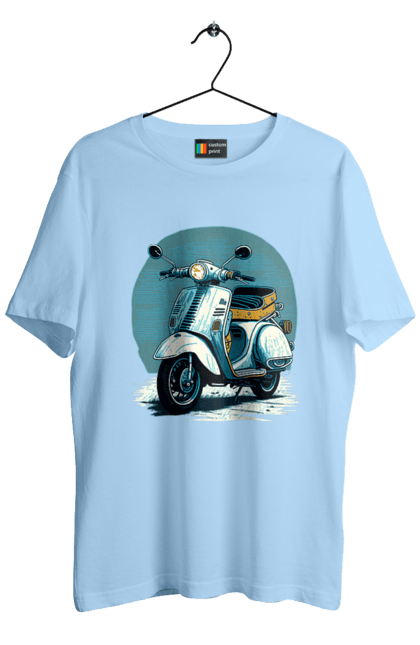 Футболка чоловіча з принтом "Мопед". Відпочинок, літо, мопед, скутер, швидкість. 2070702