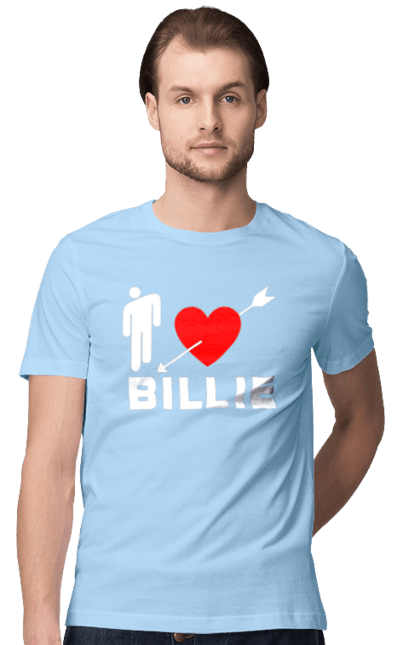 Футболка чоловіча з принтом "Біллі Айліш". Біллі айліш, логотип біллі айліш, принт біллі айліш, співачка біллі айліш. 2070702