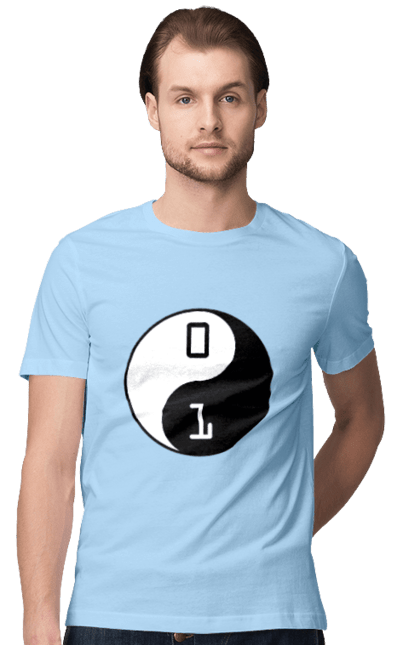 Футболка чоловіча з принтом "Інь Янь". Angular, c, css, html, it, javascript, jquery, php, python, react, svelt, vue, айтишник, айті, гумор, код, кодувати, прогер, програміст, програмісти, ти ж, ти ж програміст, тиж програміст. 2070702