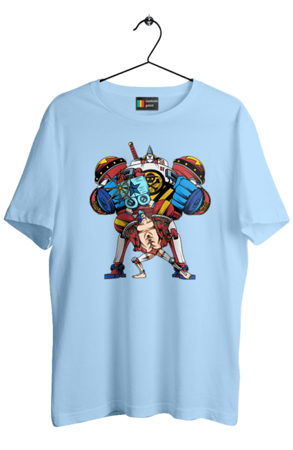 Men's t-shirt with prints One Piece Franky. Anime, franky, iron man, manga, one piece, straw hat pirates. 2070702