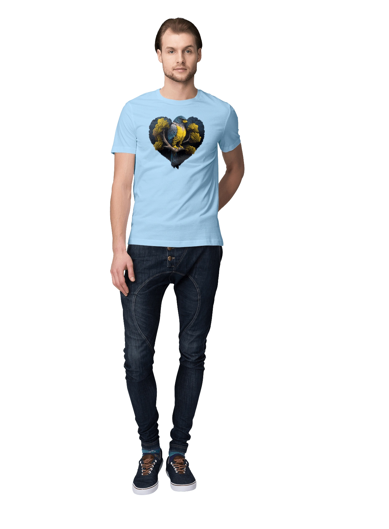 Blue and yellow falcon