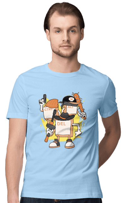 Футболка чоловіча з принтом "Ctrl alt del Програмерський екшен". 404, andoid, aws, backend, c++, cloud, css, data, dev, devops, frontend, geek, git, github, go, golang, google, hacker, html, ios, java, javascript, jquery, js, linux, nodejs, php, python, react, science, script, web, геймер, гік, дата, клавіши, код, компьютер, лінукс, мова, облако, пайтон, пингфин, программист, програмування, талисман, хакер. 2070702