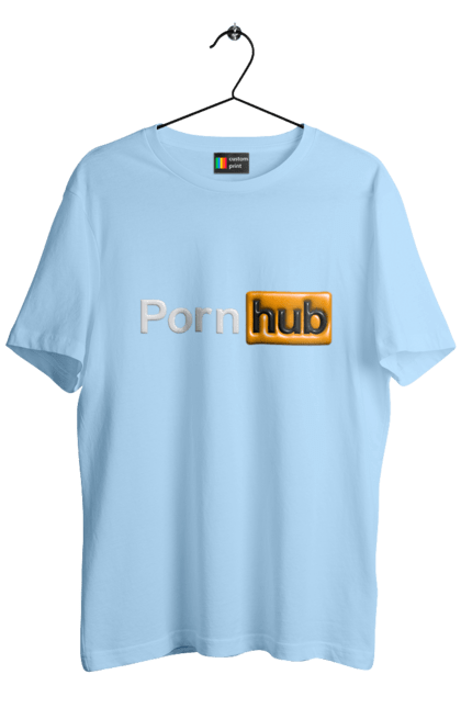 Футболка чоловіча з принтом "Порно Хаб". Гумор, логотип порнохаб, молодіжна, порно хаб, порнхаб. 2070702