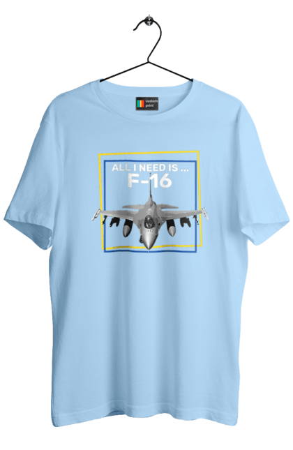 Футболка чоловіча з принтом "F16". F16, himars, залужний, зброя, літак. 2070702