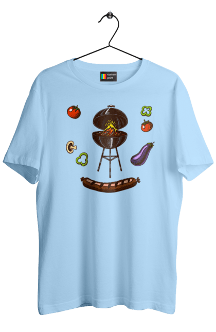 Футболка чоловіча з принтом "Барбекю Сосиска". Барбекю, гриль, смажити, сосиска. 2070702