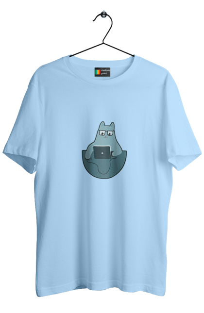 Футболка чоловіча з принтом "Кіт програміст". Angular, c, css, html, it, javascript, jquery, php, python, react, svelt, vue, айтишник, айті, гумор, код, кодувати, прогер, програміст, програмісти, ти ж, ти ж програміст, тиж програміст. 2070702