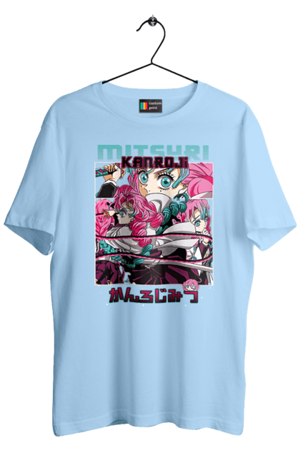 Men's t-shirt with prints Demon Slayer Mitsuri. Anime, demon slayer, giyu tomioka, manga, mitsuri, mitsuri kanroji, serial. 2070702