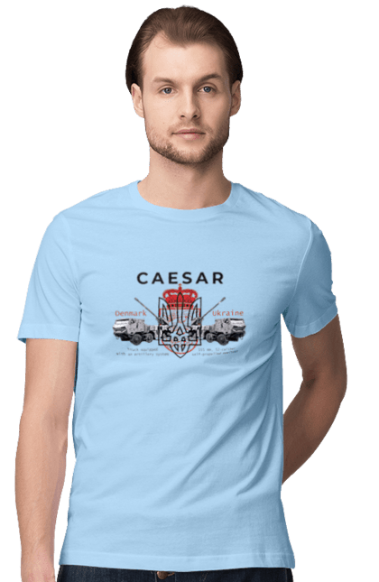 Футболка чоловіча з принтом "Caesar". Caesar, himars, залужний, зброя. 2070702
