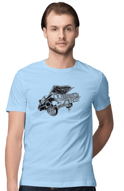 Men`s t-shirt with prints Car. Car, chevrolet, classic, impala, lowrider. 2070702