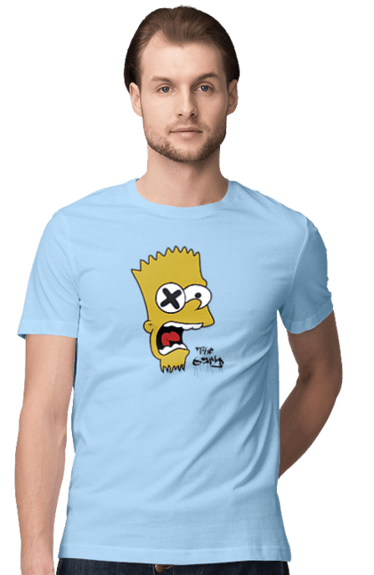 Men's t-shirt with prints Bart Simpson. Bart, cartoon, serial, simpson. 2070702