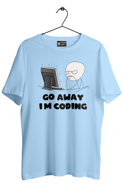 Футболка чоловіча з принтом "Іди Я кодую". Айті, айтішник, для айтішника, для програміста, йди я кодую, майстер коду, подарунок айтішнику, подарунок програмісту, програміст, розробник. 2070702