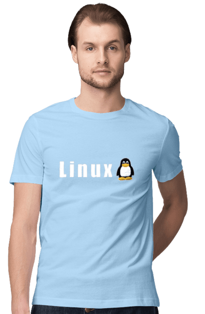 Футболка чоловіча з принтом "Linux". Linux, адміністратор, айті, айтішник, безкоштовна, безкоштовно, білий, вільна, доступність, комерційна, незалежність, операційна система, ос, пінгвін, програміст, програмне забезпечення, свобода, сервер, сисадмін, система, системний адміністратор, софт, текст. 2070702