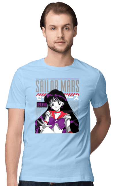 Футболка мужская с принтом Сейлор Мун Марс. Rei hino, sailor moon, аниме, драма, махо-сёдзё, рэй хино, сейлор марс, сейлор мун, сериал. 2070702