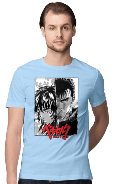 Men's t-shirt with prints Berserk. Anime, berserk, griffith, guts, kentaro miura, manga. 2070702