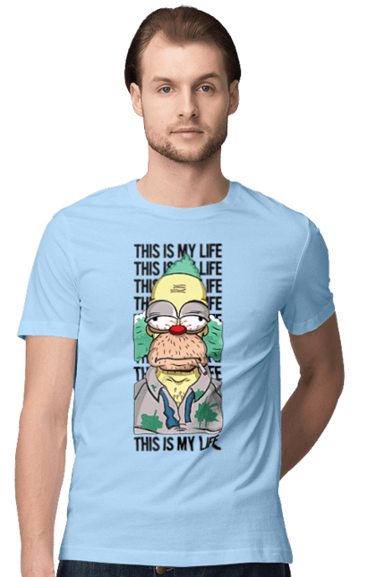 Men's t-shirt with prints The Simpsons Krusty the Clown. Clown, krusty, krusty the clown, simpsons. 2070702