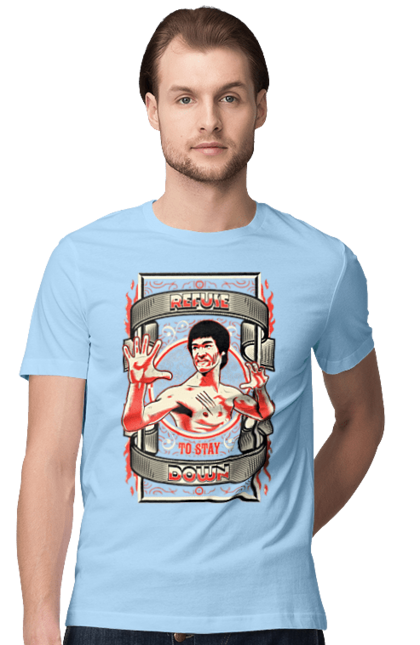 Men's t-shirt with prints Bruce Lee. Actor, bruce lee, dragon, movie, poster. 2070702