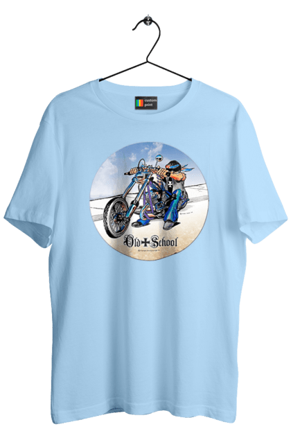 Футболка чоловіча з принтом "Old school". Авто мото, виконавці, мотоцикл, музична група, рок група, старе загартування. 2070702