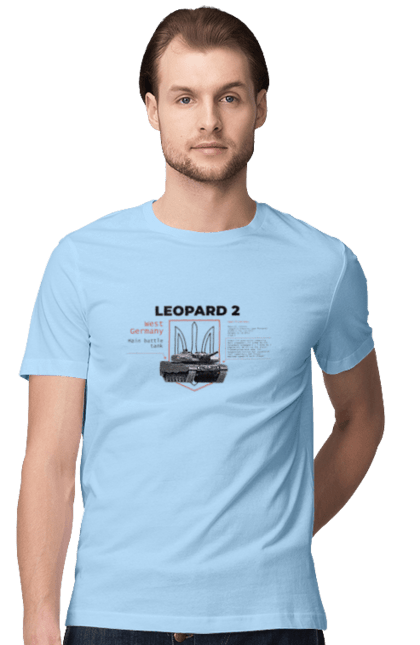Футболка чоловіча з принтом "Leopard 2 англійська". Leopard 2, залужний, зброя, танк. 2070702