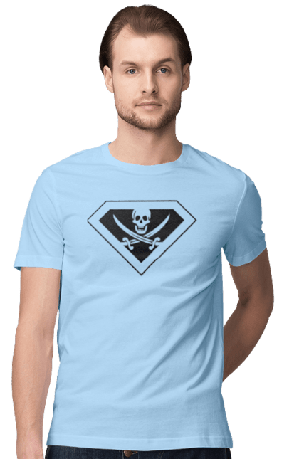 Men`s t-shirt with prints Super pirate. Batman, cinema, comics, marvel, movies, superheroes, superman. 2070702