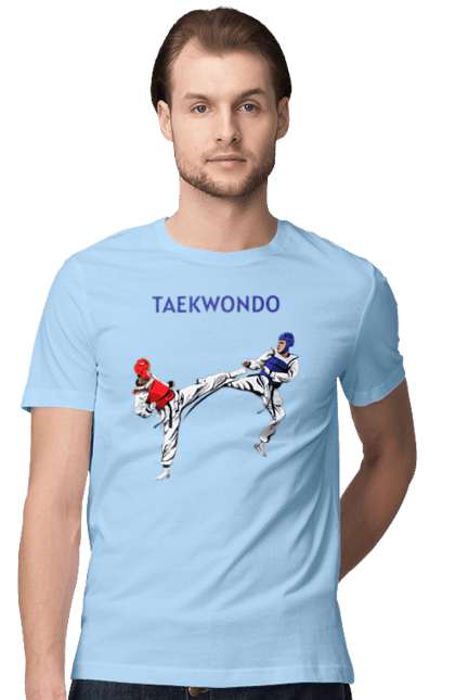 Футболка мужская с принтом Taekwondo training02 [Converted]. Taekwondo, боевое искусство, корея, спорт, таэквондо, тренировка. 2070702