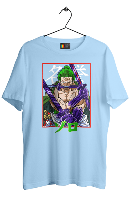 Men's t-shirt with prints One Piece Zoro. Anime, manga, one piece, roronoa zoro, straw hat pirates, swordsman, zoro. 2070702